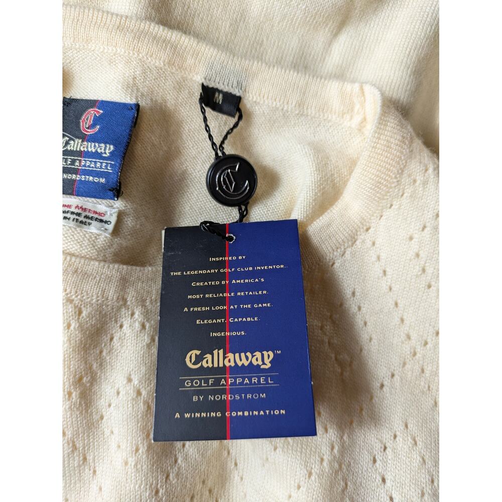 New Callaway Golf Womens M Sweater Italian Merino Wool Argyle Nordstrom Pullover - Picture 11 of 12